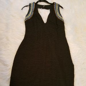 H&M Embellished Black Dress